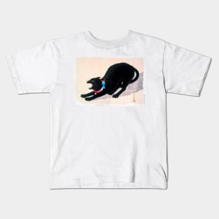 Black Cat Hissing 20th Century Print by Hiroaki Takahashi Kids T-Shirt